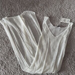 ZARA NWT White Knit Maxi Cover-Up Dress